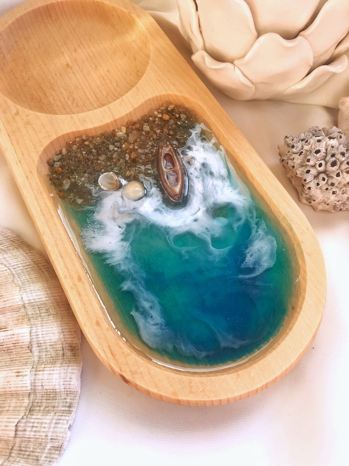 Small Serving Tray Coffee Plate Wooden Cup Mat Serving Etsy