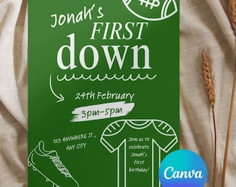 First Birthday Invitation | Minimal First Birthday Invitation| Editable ...