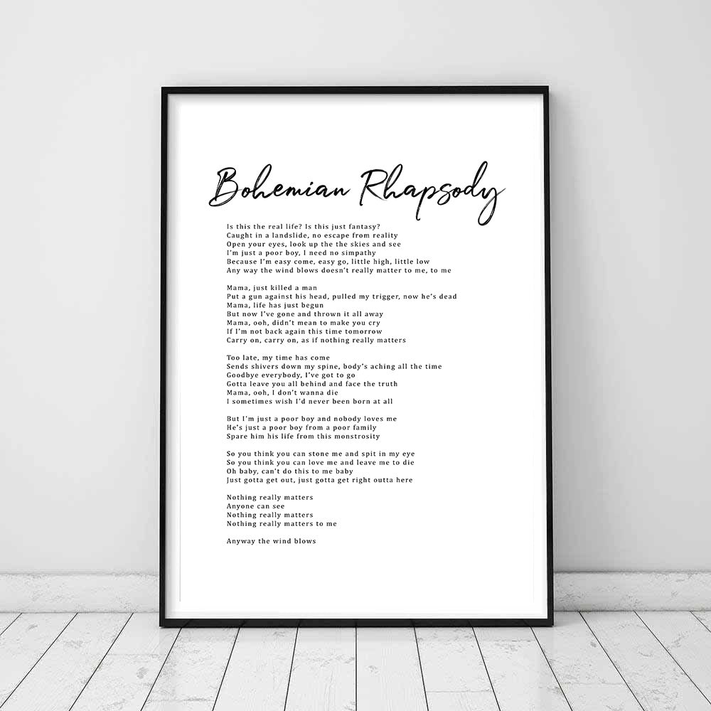 Queen 'Love Of My Life' Freddie Mercury Song Lyric Print - Bohemian  Rhapsody - Valentines day Gift - Queen Poster - Freddie Mercury print