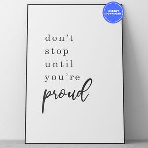 Motivational Wall Art | Black and White Printable Quote | Minimalist Digital Download for Office or Gym Decor | Encouragement Poster
