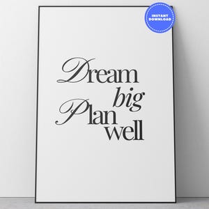 Minimalist Motivational Quote Wall Art - Modern Printable Poster for Office or Home Decor - Black and White Digital Typography Print