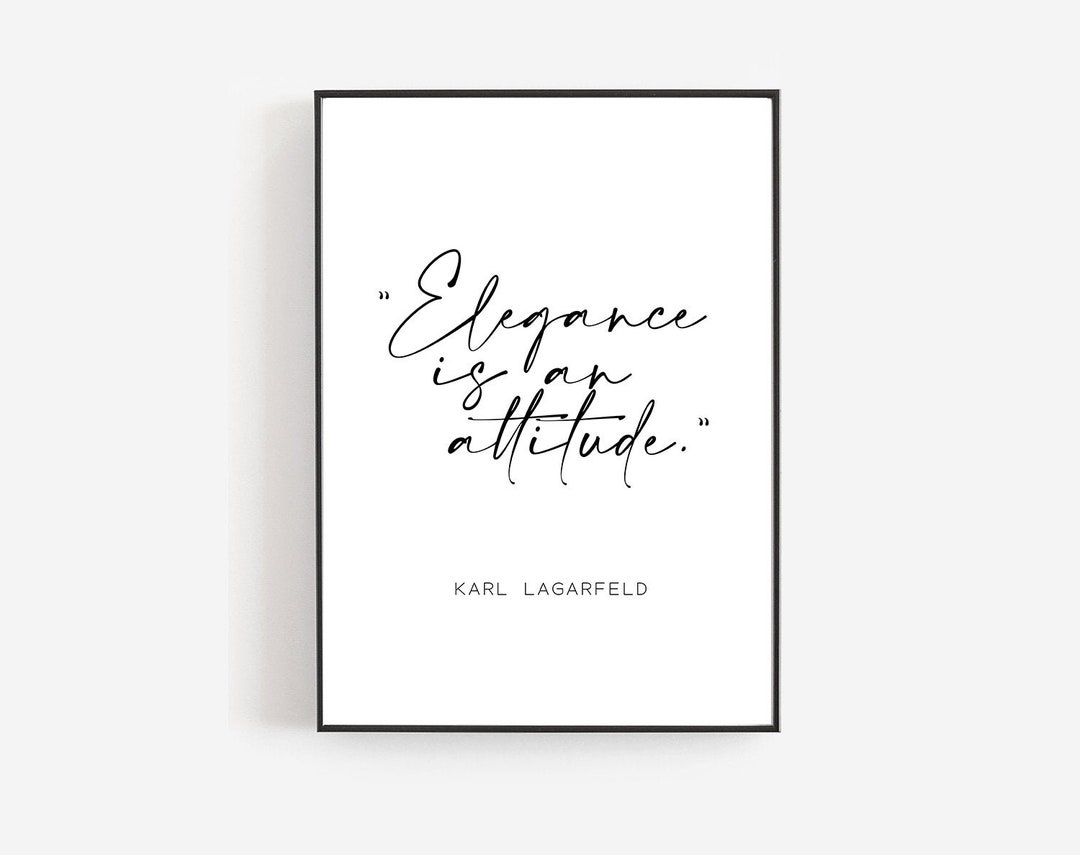 Elegance Is An Attitude Printable Quote Fashion Quote Print Etsy España
