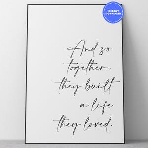 Romantic Printable Wall Art | Minimalist Black and White Digital Download | Couple Home Decor for Bedroom or Living Room | Love Quote Poster