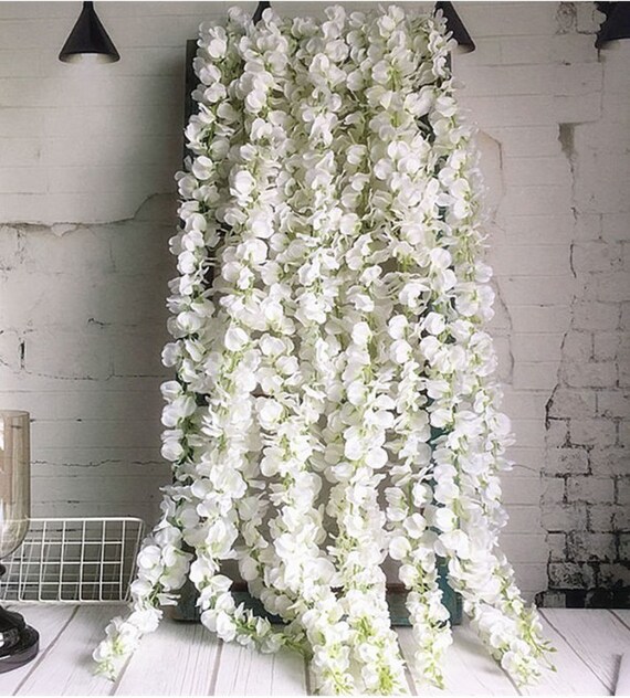 Artificial Wisteria Flower Vine Artificial Flowers Garland Etsy