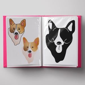 コーギー犬のバストベクターカラーアートとシルエット - Cricut、デカール、クラフト用クリップアート | ペットと動物