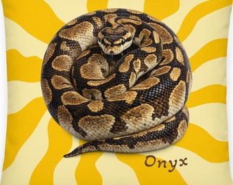 Custom Snake Photo Pillow – Personalized Ball Python Gift for Reptile Lovers