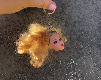 barbie head keychain