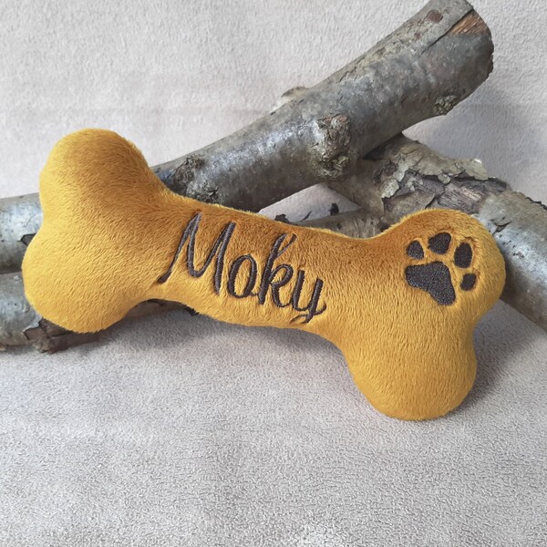 Hundespielzeug für Welpen, Spielknochen personalisiert aus Plüsch, Geschenk für Hundebesitzer, Welpenbedarf, Knochen für kleine Hunde