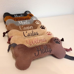 Hundespielzeug, Spielknochen personalisiert aus Plüsch, Geschenk für Welpen und Hundebesitzer, Welpenbedarf, Knochen für kleine Hunde Bild 8