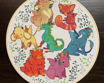 The Tea Dragon Society Embroidery Hoop Art