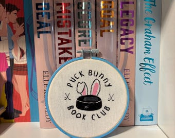 Puck Bunny Embroidery Hoop Art