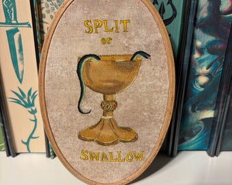 Split or Swallow Embroidery Hoop Art