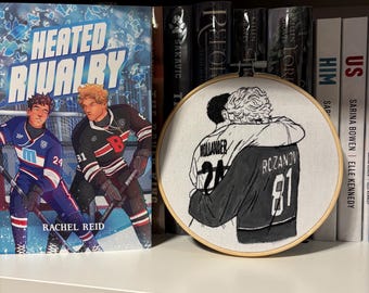 Heated Rivalry Embroidery Hoop Art