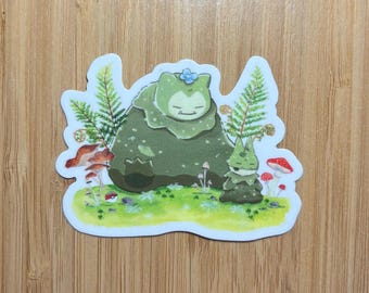 Die Cut Mosslax Stickers (size 3” x 2”) : Snorlax and Munchlax