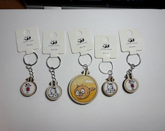 Embroidered Hilda Character Keychains