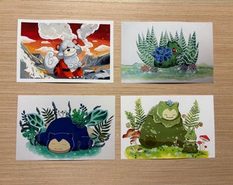 Pokemon Giclee 4x6 Art Prints