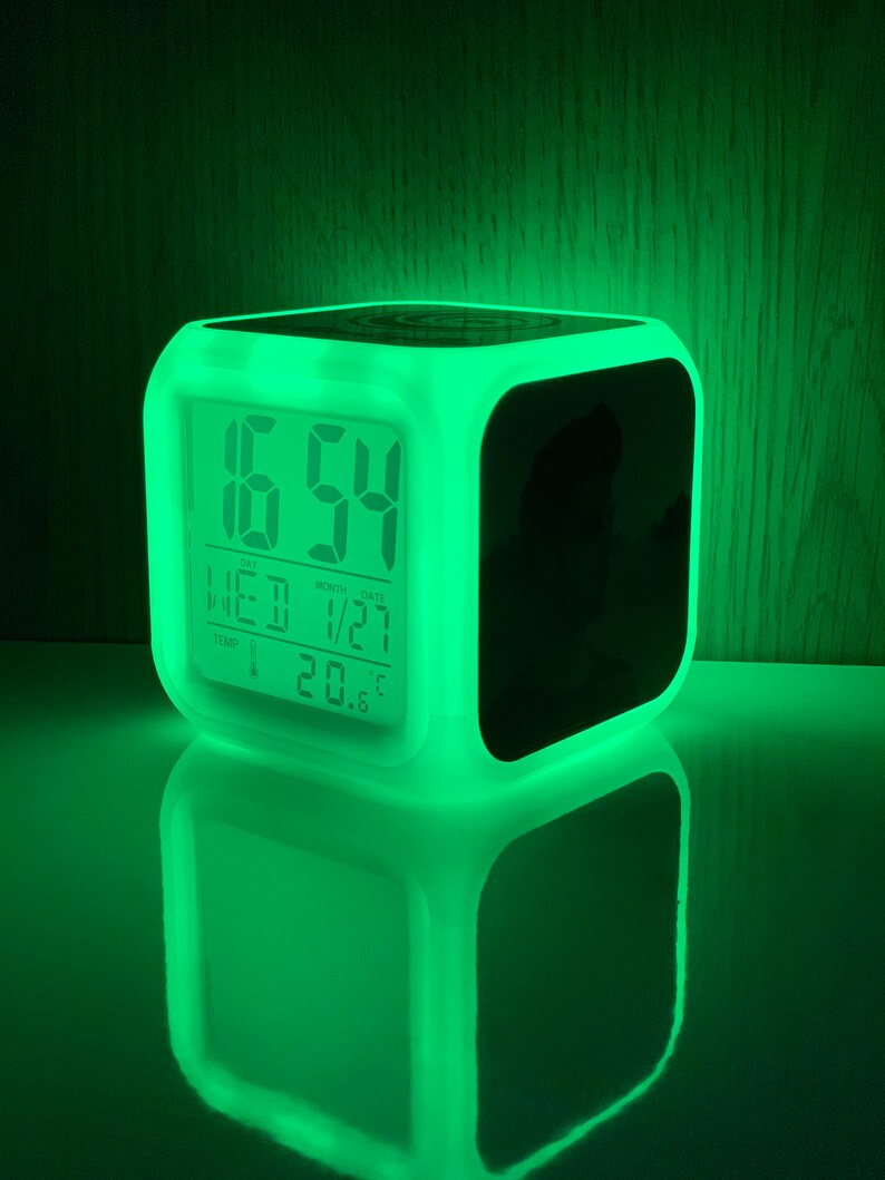 Personalised Colour Changing Bedside Clock, Add up to Three Photos