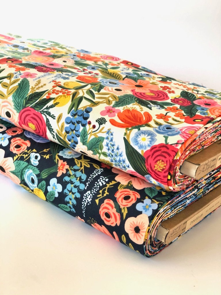 Rifle Paper Co Wildwood Garden Party Navy Fabric Floral Fabric Rifle