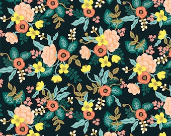 Rifle Paper Co. Birch Black Floral Fabric - Primavera Collection
