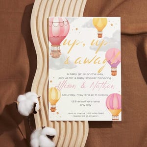 Baby Shower Invitation - Up, Up, And Away - Template