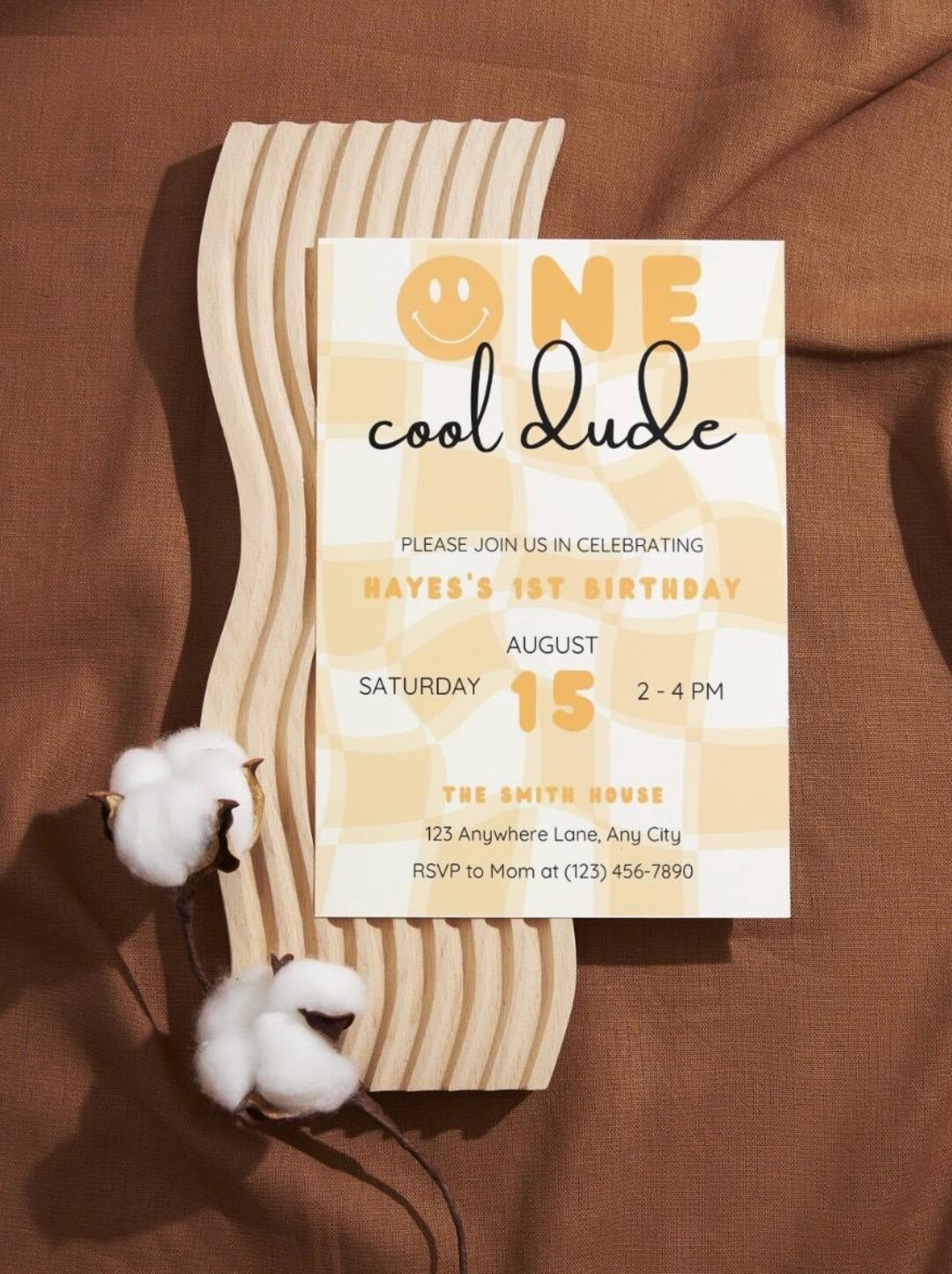 1st Birthday Invitation One Cool Dude Template Etsy