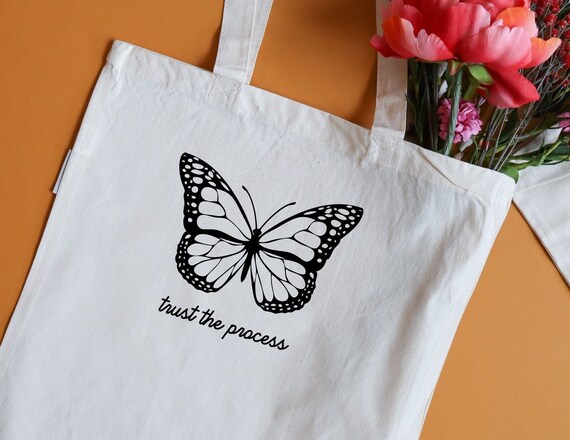 Butterfly Tote Bag Butterflies Tote Butterflies Canvas Tote | Etsy