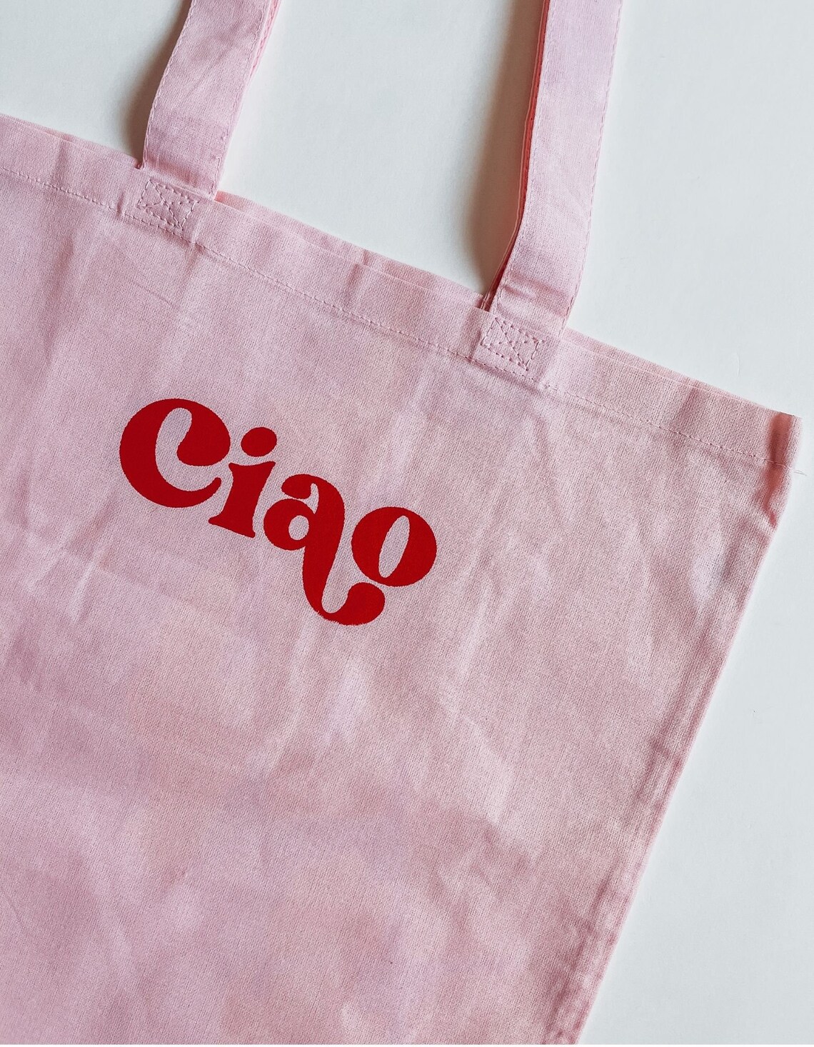Ciao Tote Bag Pink Tote bag Reusable bag Italian Tote bag. Etsy España