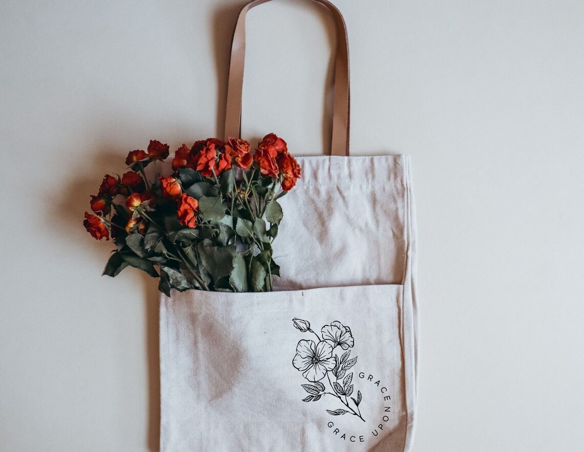 Grace Upon Grace Tote Bag Cotton Canvas tote Bag With - Etsy