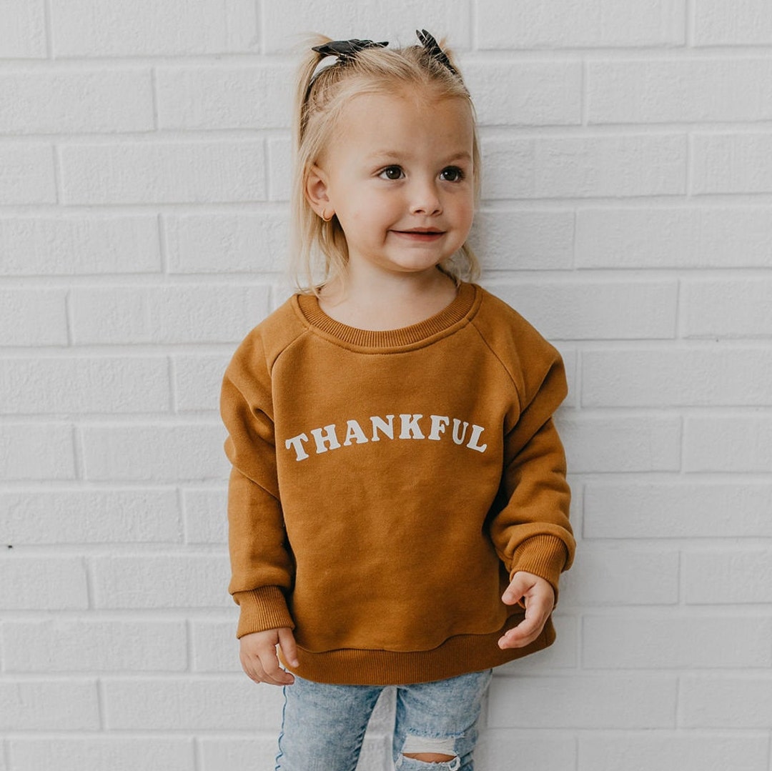 Thankful Crewneck Kids Fall Sweater Fall Sweater for Kids Etsy