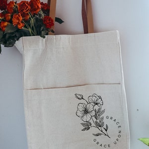 Grace Vegan Whipstitch Tote in Brown