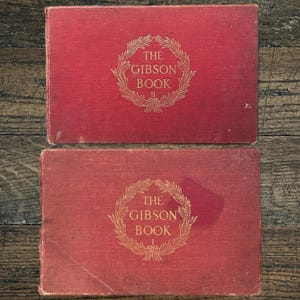 1906 Antique Books The Gibson Book Vol. I & II by Charles Dana Gibson – Oversized Portfolio Set of Black and White Illustrations for Framing