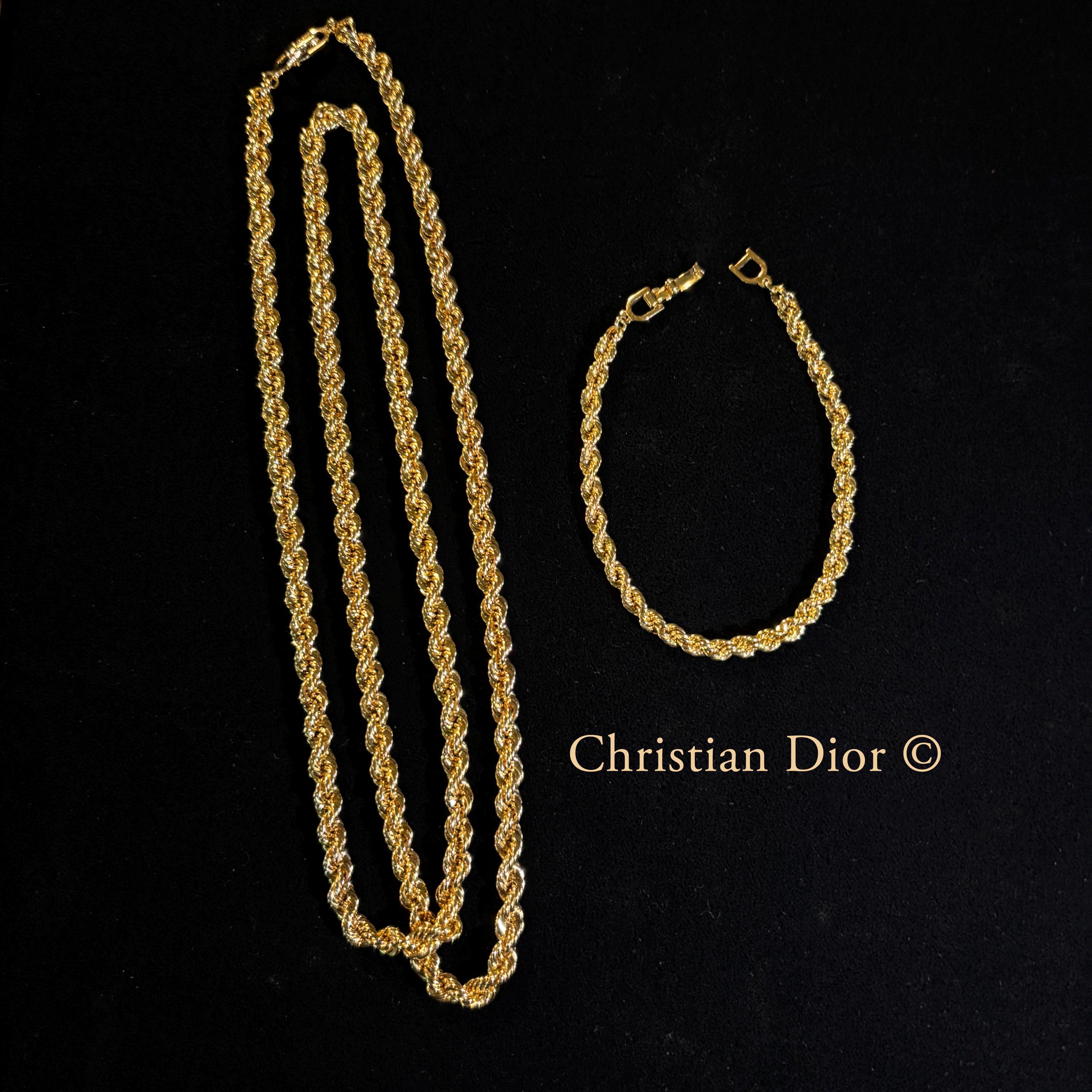 Vintage Dior Gold Necklace - Etsy