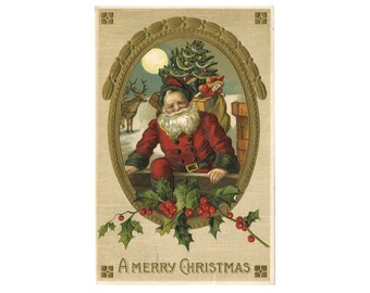 Antique Santa Postcard Etsy