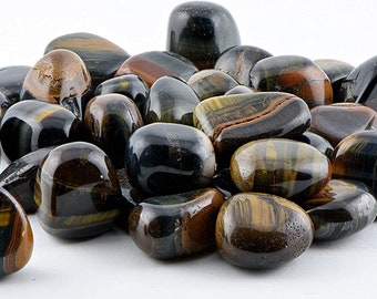 Blue Tiger's Eye Tumbled Stones 20mm-25mm (0.79"-0.98") each (GRADE A) Premium Quality