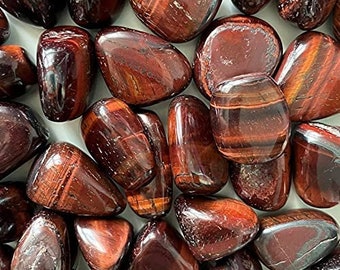 Red Tiger's Eye Tumbled Stones 20mm-25mm (0.79"-0.98") each (GRADE A) Premium Quality