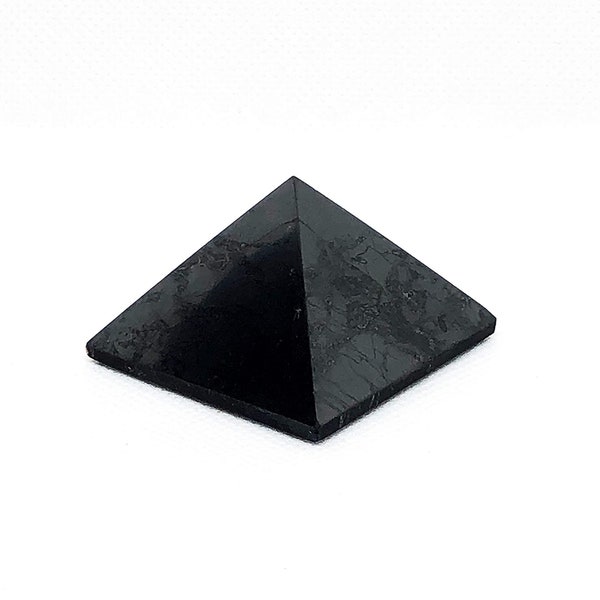 Polished Shungite Pyramid, Contains Fullerenes for EMF Protection Authentic Anti-Radiation Shungite Stone from Karelia, Russia.