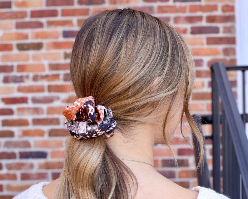 Adler Snake Print Scrunchie Orange | Etsy