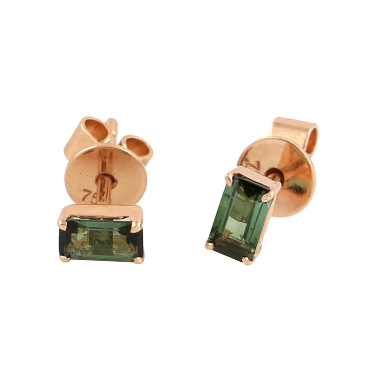 Green Tourmaline Studs Earrings, Minimalist Studs, Delicate Earrings