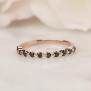 Black Onyx Eternity Band, Stacking Ring, Eternity Wedding Band, Engagement Ring, Promise Ring, Onyx Wedding Band, Anniversary Gift For Her