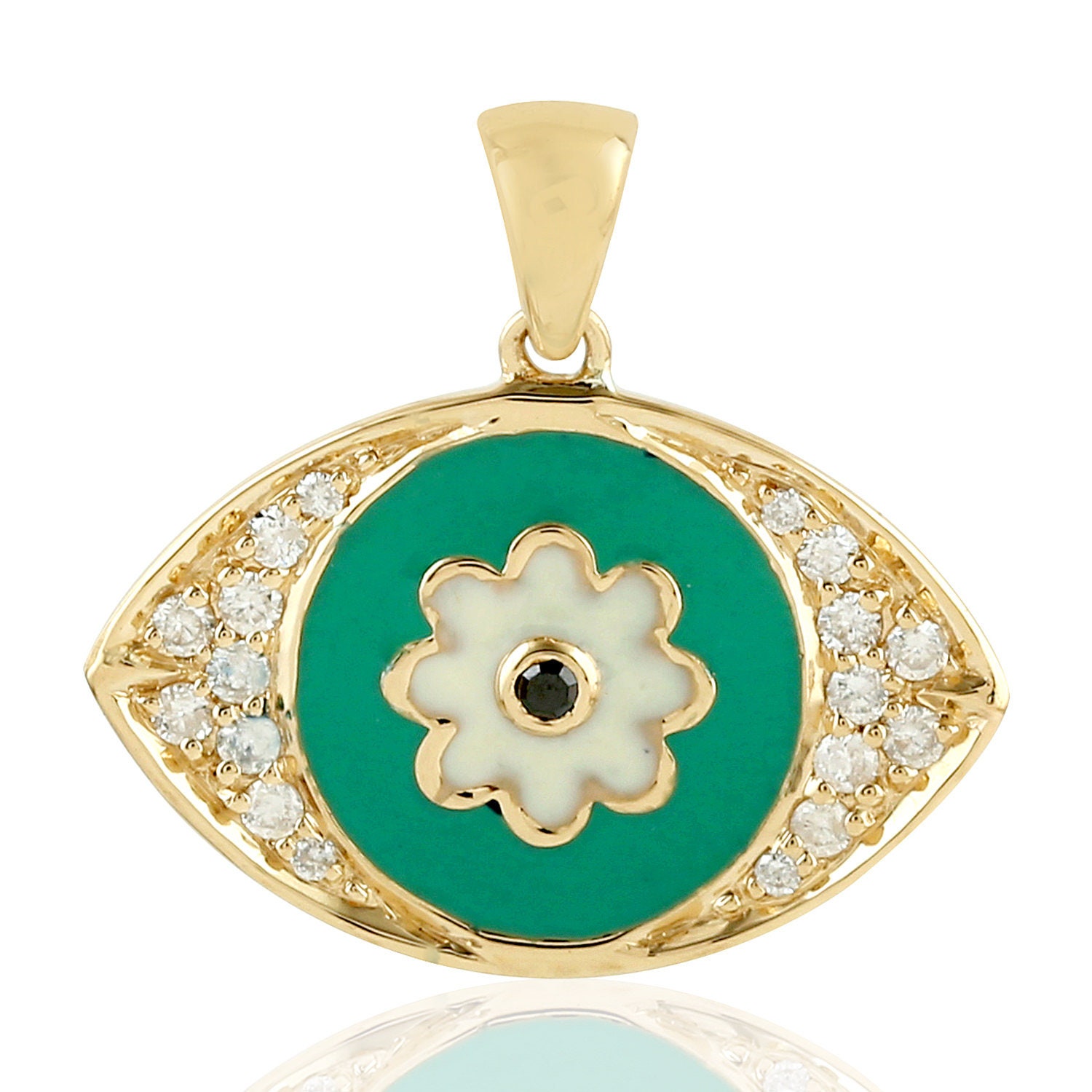 Enamel Evil Eye Pendant Charm Pendant 925 Silver With Gold Etsy UK