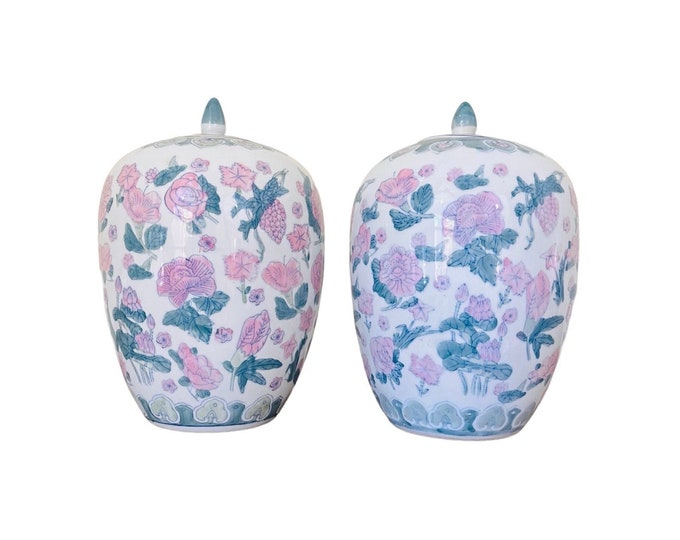 Vintage Blue and White Vase With Lid, Chinese Ginger Jar, Chinoiserie