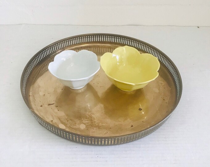 Vintage Large Brass Tray Vintage Brass Vintage Round Brass Etsy