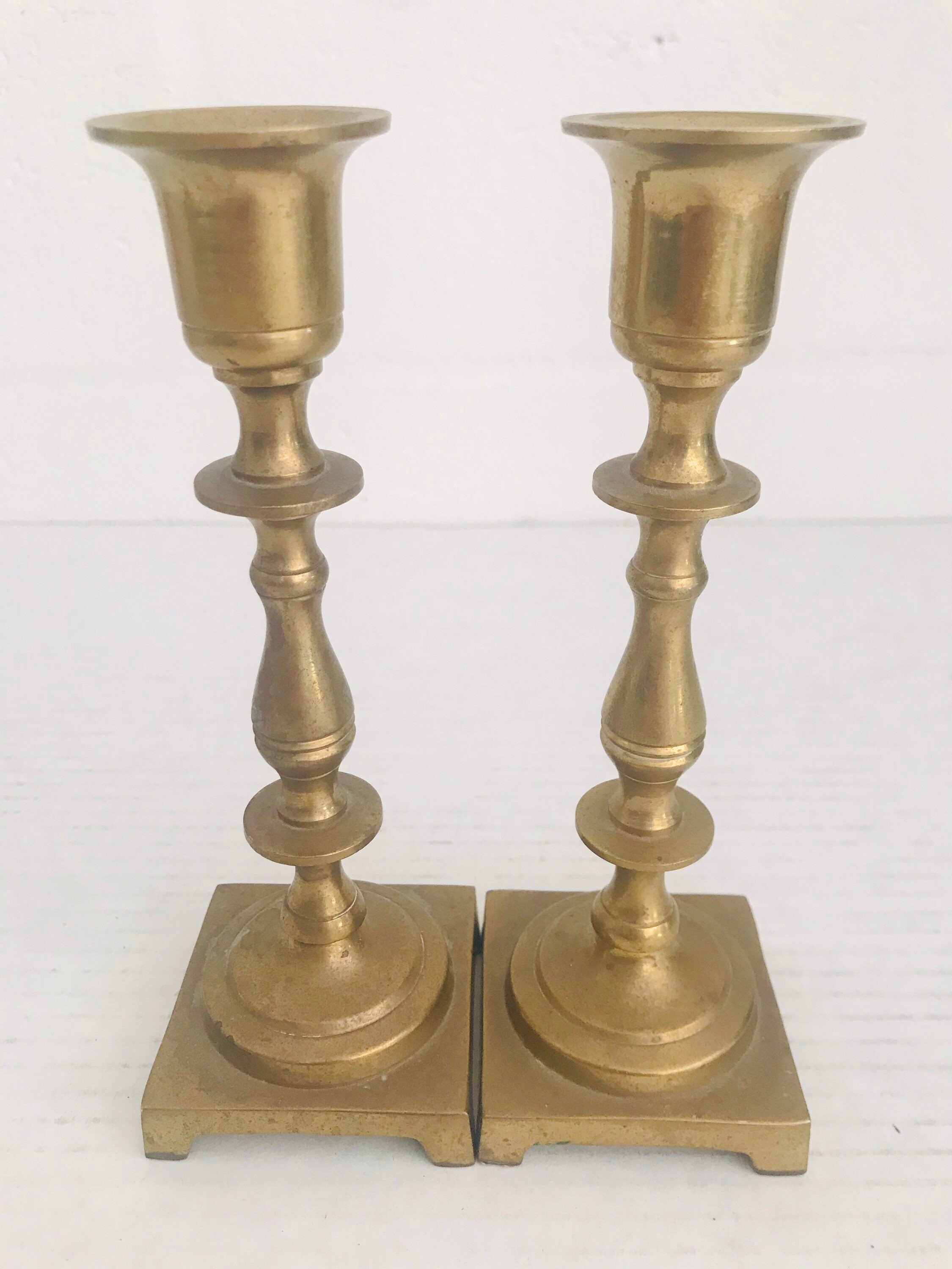 Vintage Solid Brass Candles Holder Made in India Etsy