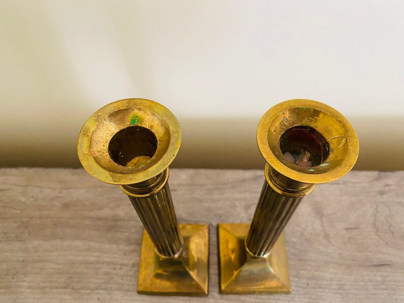 Vintage Candlesticks Vintage Brass Candle Holders Boho Etsy