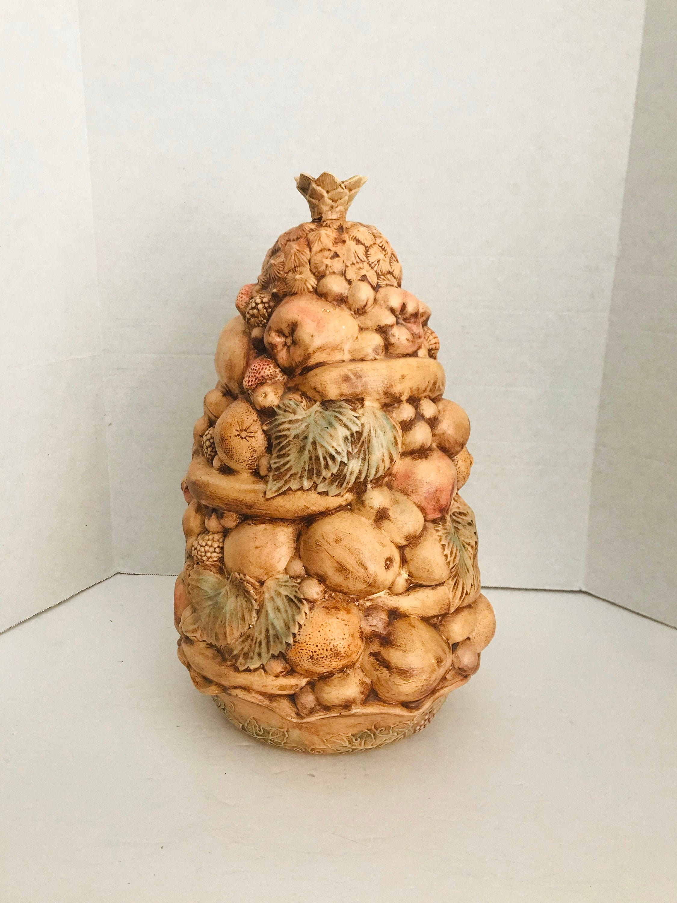 Large Vintage Ceramic Fruit Topiary/ Fruit Tree Statue/ | Etsy