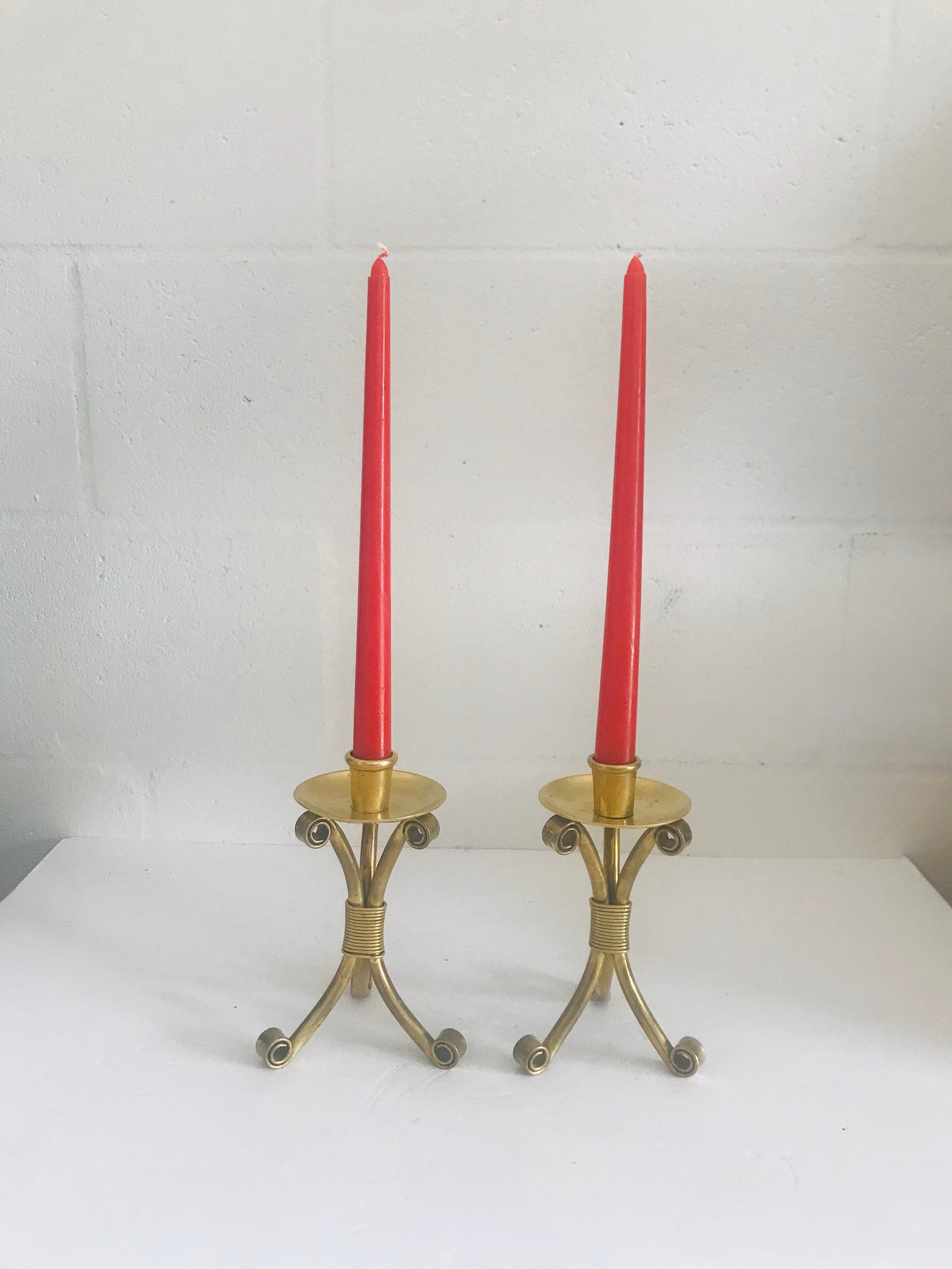 Vintage Brass Candles Holder Etsy