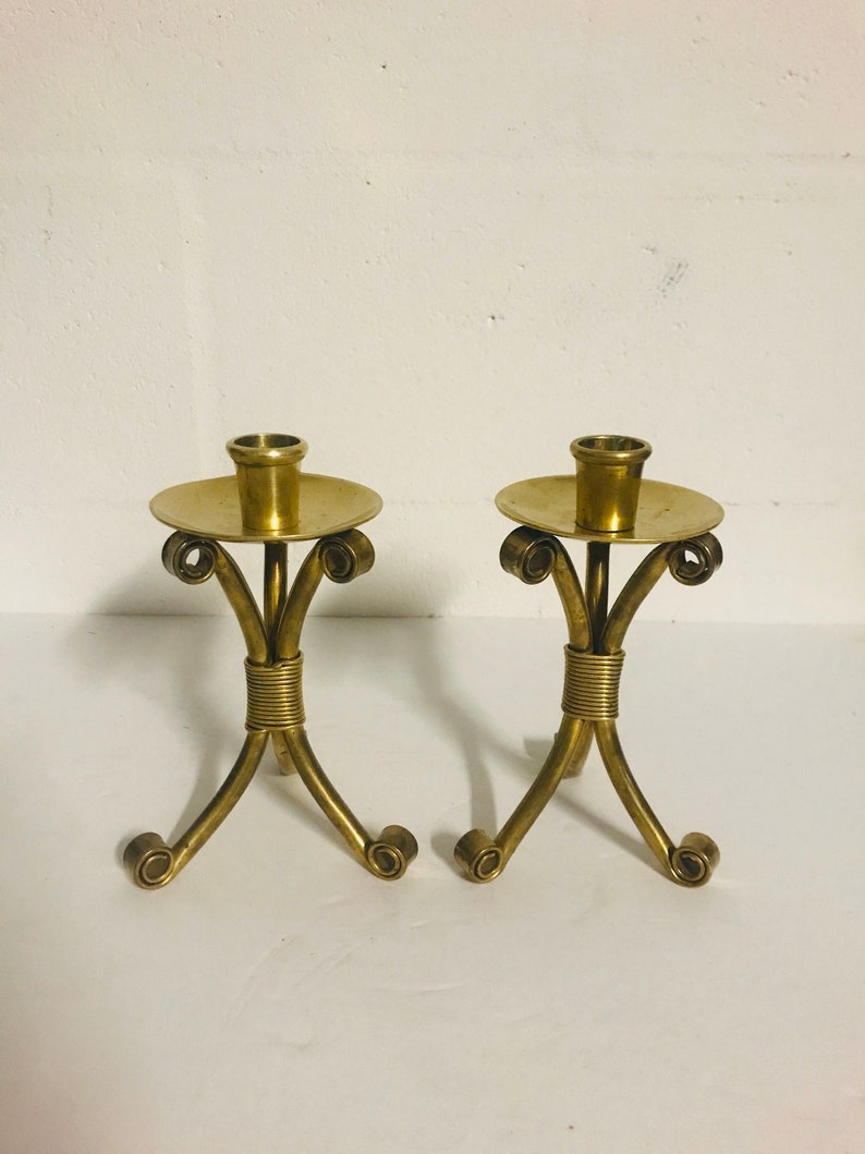 Vintage Brass Candles Holder Etsy