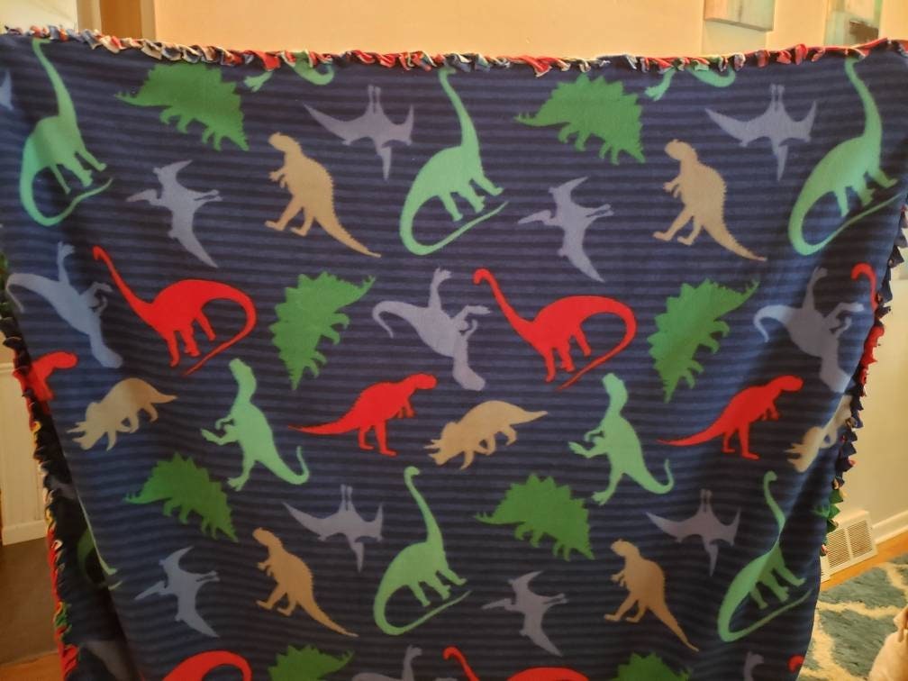 Fleece Tie Blanket With a Braided Edge Etsy