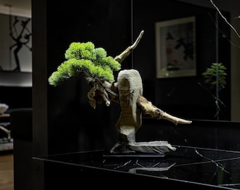 Decorative Bonsai Tree from Natural Roots, Stones & Artificial Plants – Zero Maintenance Home Decor