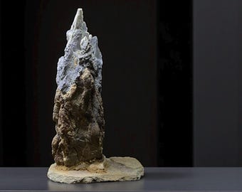 Handmade Mountain Stone Sculpture – Suiseki Inspired Natural Rock Art | Luxury Home & Office Decor | One-of-a-Kind Stone Landscape